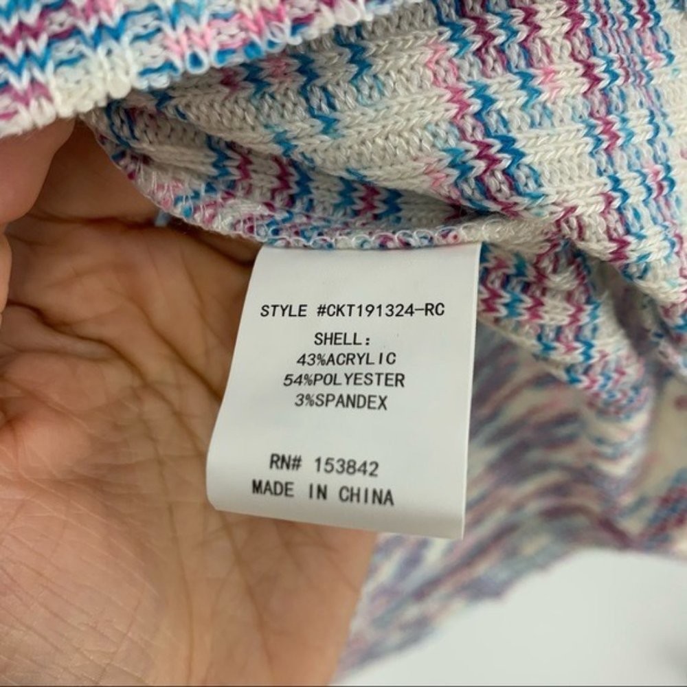 Code Mode Multi Color V Neck Sweater Small - Picture 8 of 10